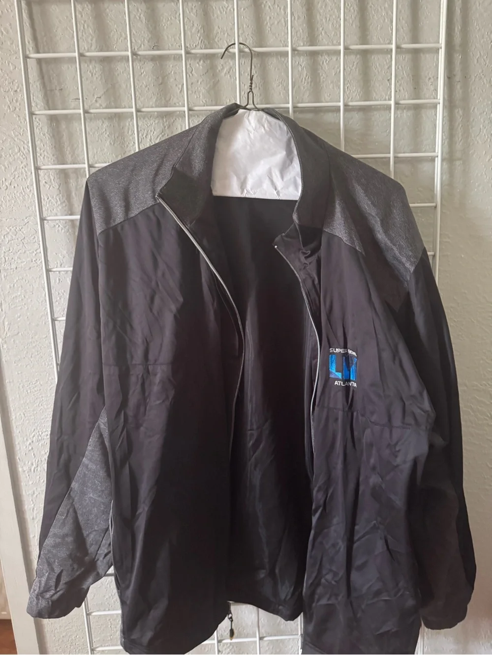 Antigua Black Jacket with Blue Super Bowl LIII Atlanta Logo